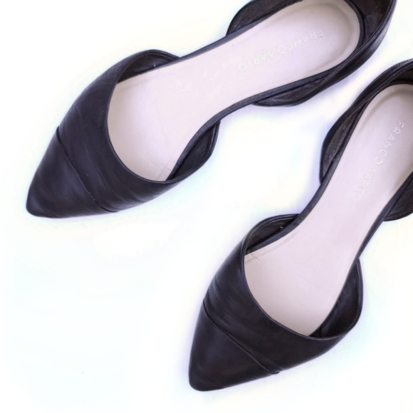 Franco Sarto Shoes - Franco Sarto Black Leather Pointed Toe Flats